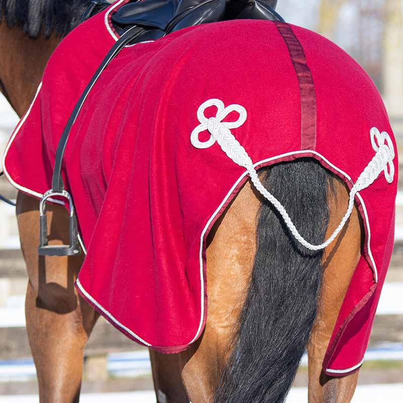 Skrittedekken Ornament Fleece Vinrød/Sølv