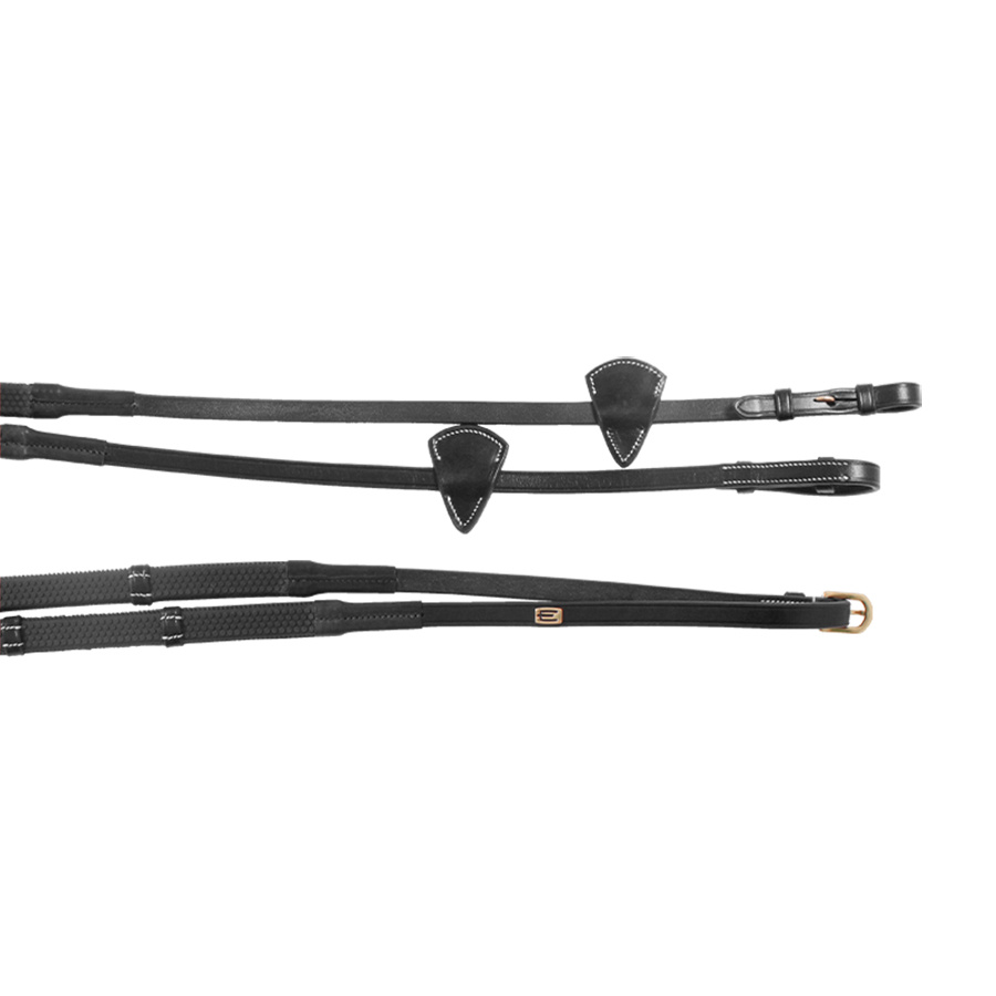 Gummitøyler E-Logo med stoppere Svart/Messing