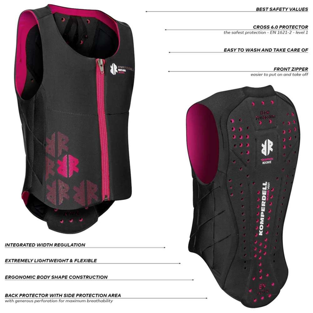 Ryggbeskytter Barn/Junior Ballistic Svart/Rosa