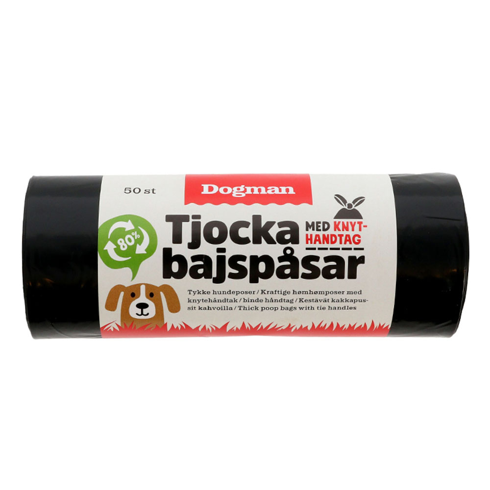 Hundeposer med Håndtak 50stk Svart