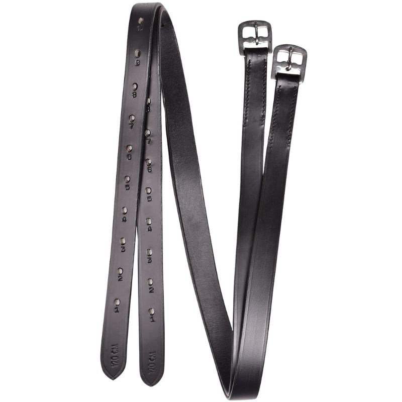 Stigbøylereimer Basic Leather Svart