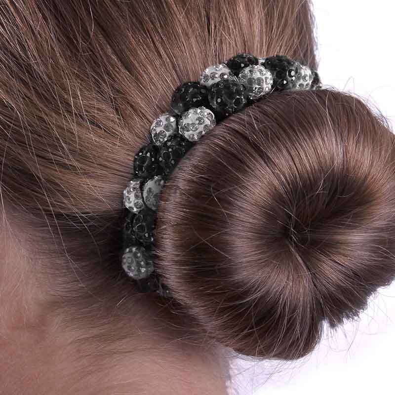 Scrunchie Gloss Rhinestone Hvit/Svart
