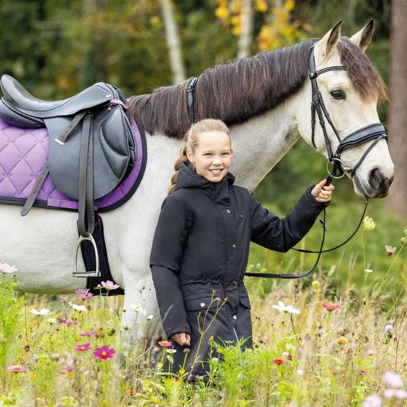 Rideparka Barn/Junior Linde Waterproof Svart