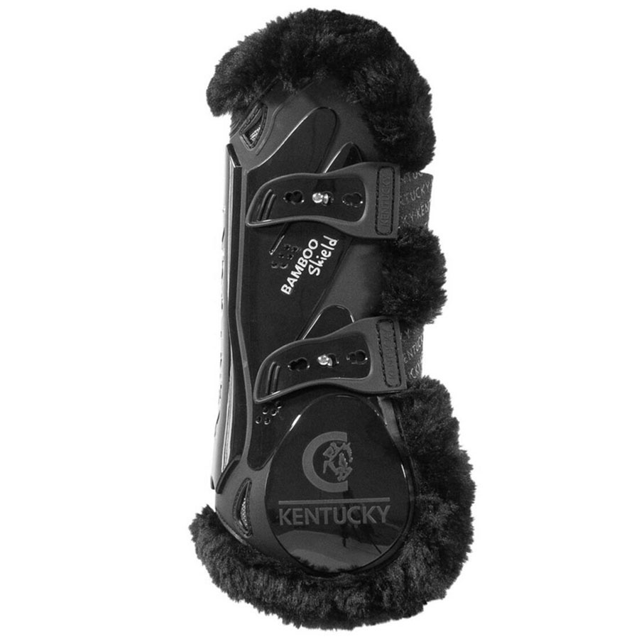 Senebeskyttere Vegan Sheepskin Bamboo Elastic Svart/Svart