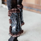 Senebeskyttere Vegan Sheepskin Bamboo Elastic Svart/Brun Senebeskyttere Vegan Sheepskin Bamboo Elastic Svart/Brun