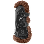 Senebeskyttere Vegan Sheepskin Bamboo Elastic Svart/Brun Senebeskyttere Vegan Sheepskin Bamboo Elastic Svart/Brun
