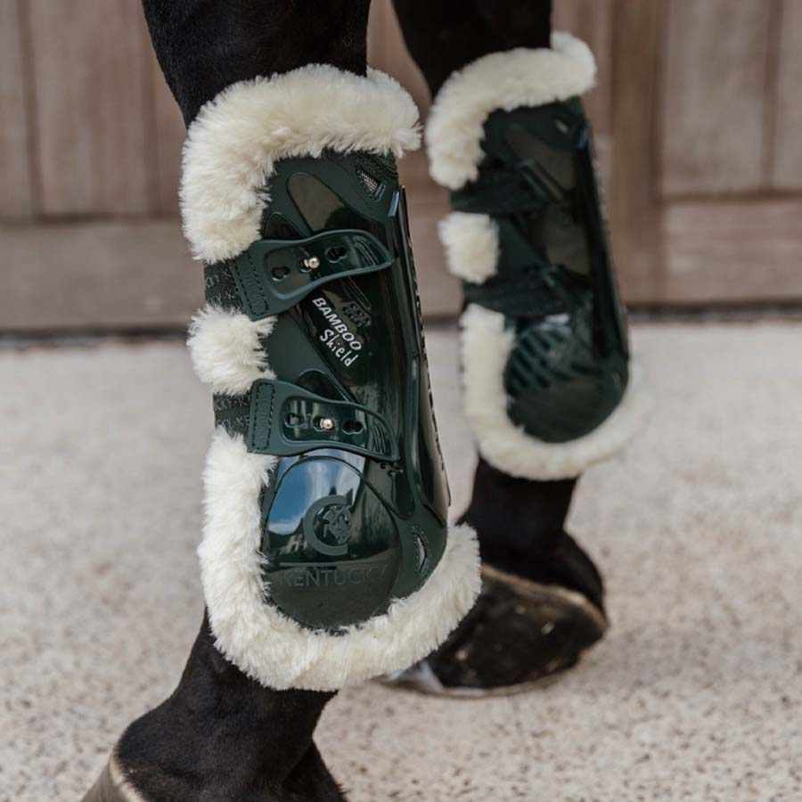 Senebeskyttere Vegan Sheepskin Bamboo Elastic Mørkegrønn