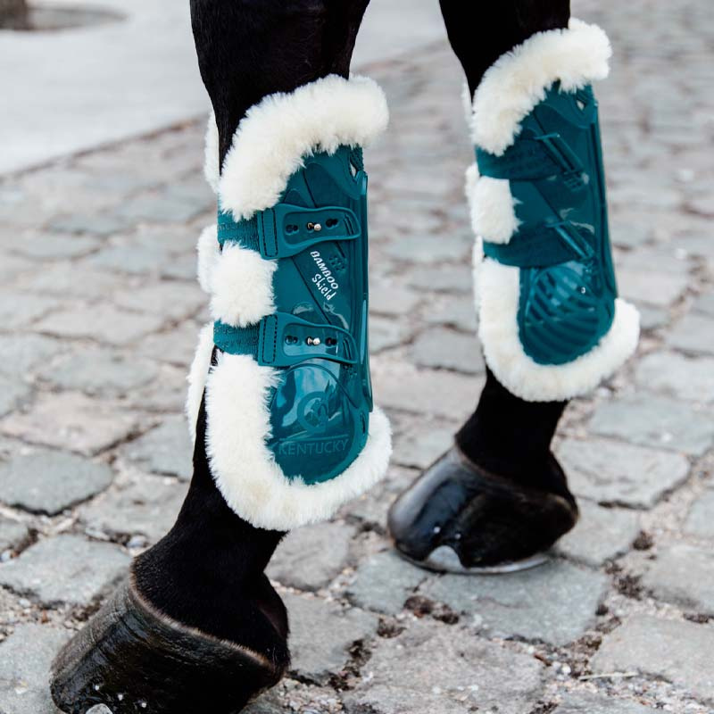 Senebeskyttere Vegan Sheepskin Bamboo Elastic Smaragdgrønn