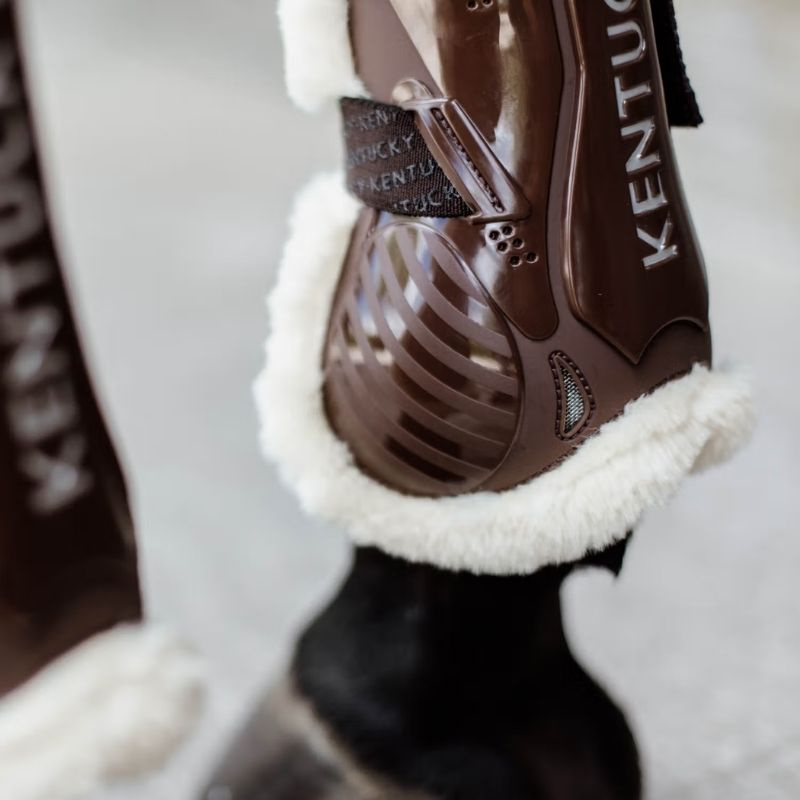 Senebeskyttere Vegan Sheepskin Velcro Brun