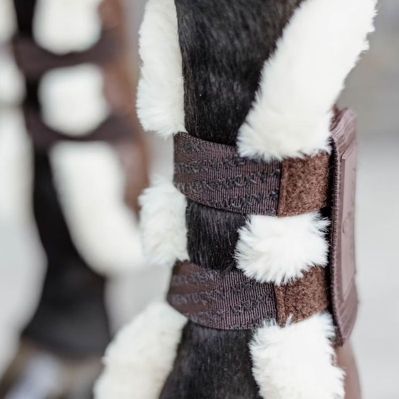 Senebeskyttere Vegan Sheepskin Velcro Brun