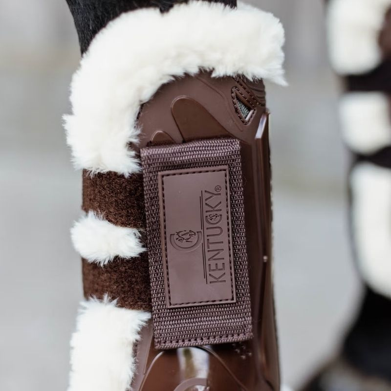 Senebeskyttere Vegan Sheepskin Velcro Brun