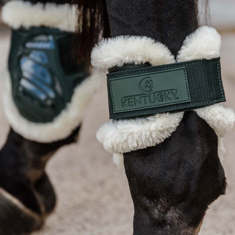 Stryksokker Young Vegan Sheepskin Mørkegrønn