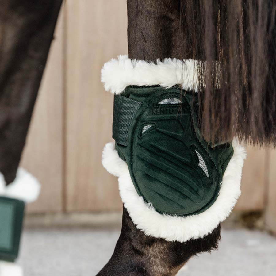 Stryksokker Young Vegan Sheepskin Velvet Mørkegrønn