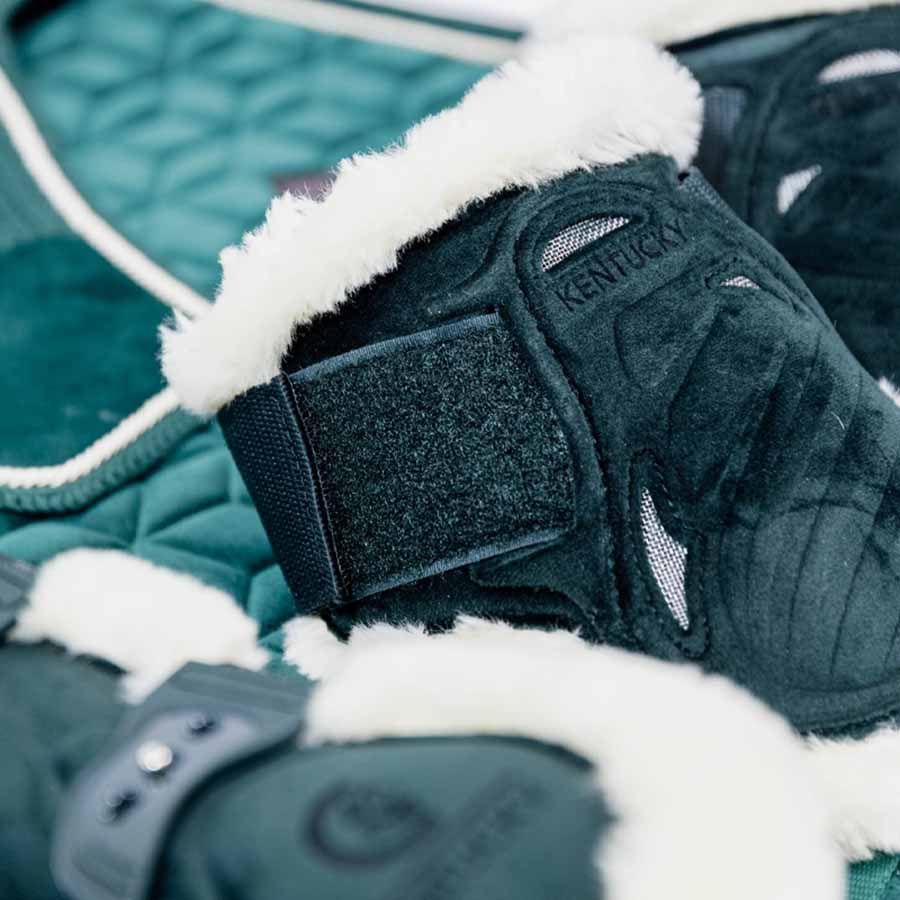 Stryksokker Young Vegan Sheepskin Velvet Mørkegrønn