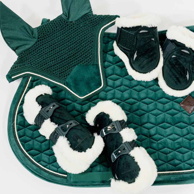 Stryksokker Young Vegan Sheepskin Velvet Mørkegrønn