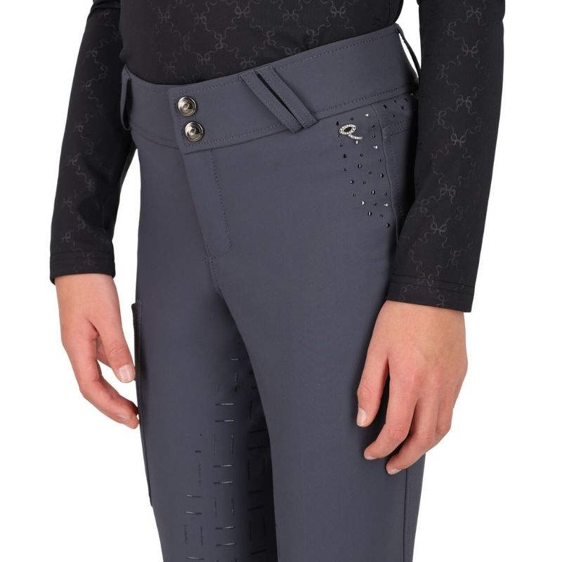 Ridebukse Barn/Junior Livora Full Grip Grå