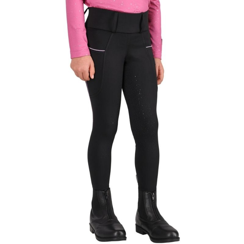 Vinterridetights Barn/Junior Isalyn Full Grip Svart
