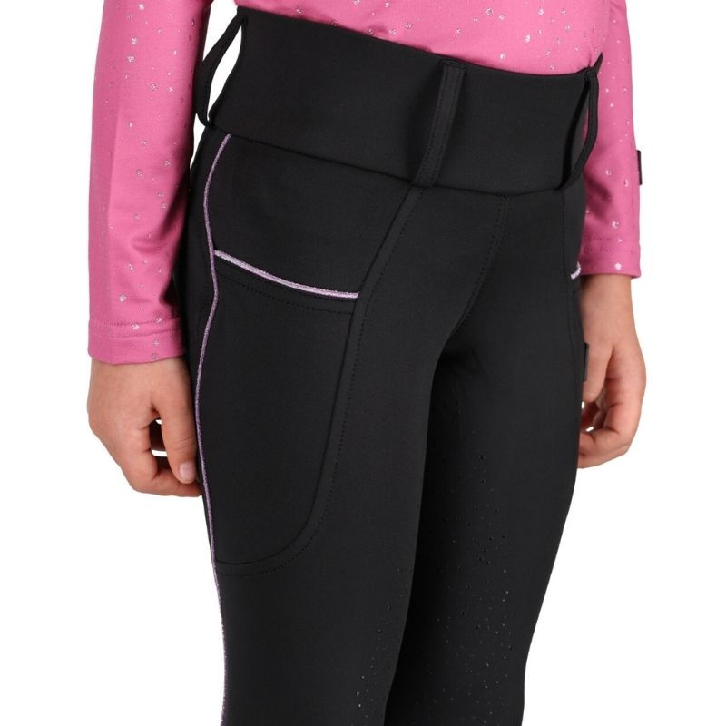 Vinterridetights Barn/Junior Isalyn Full Grip Svart