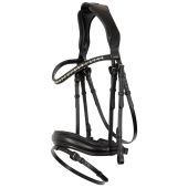 Anatomisk Dressurhodelag Comfort Fit Pullback med tøyler Svart Anatomisk Dressurhodelag Comfort Fit Pullback med tøyler Svart
