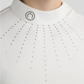 Konkurransetopp MoMina Short Sleeve Gun Metal Crystals Hvit Konkurransetopp MoMina Short Sleeve Gun Metal Crystals Hvit