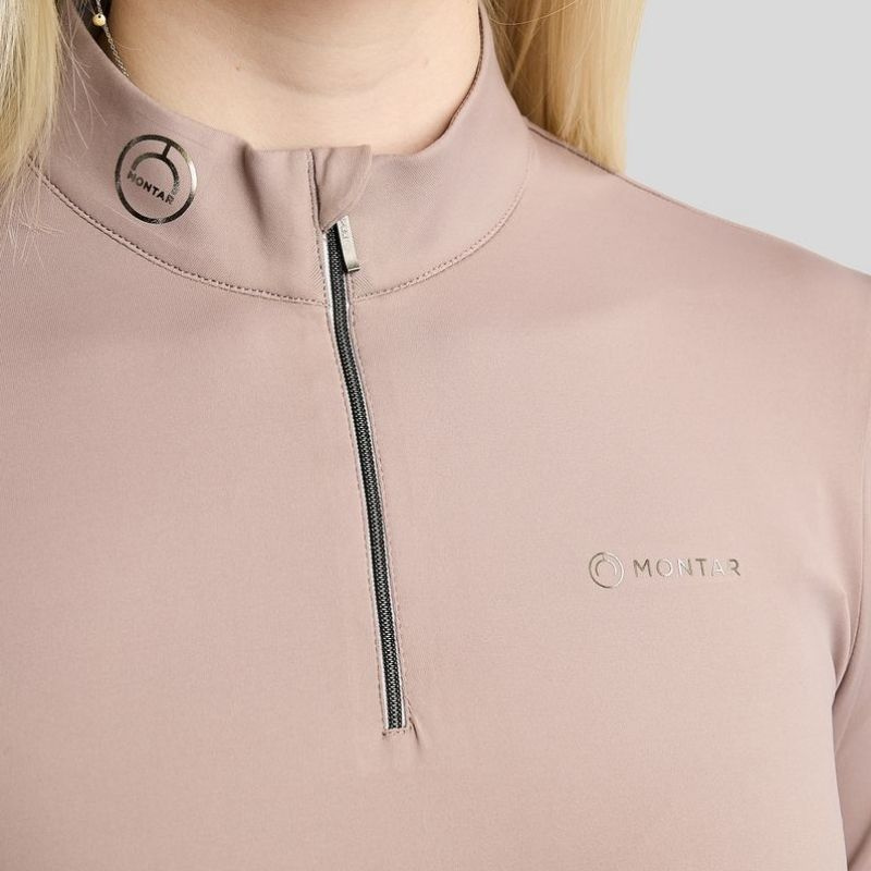 Treningstopp MoMegan Polo Long Sleeve Pearl Grey