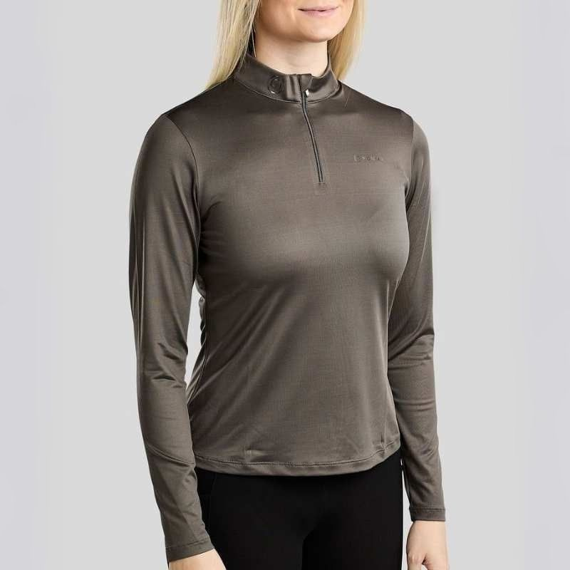 Treningstopp MoMegan Polo Long Sleeve Grå
