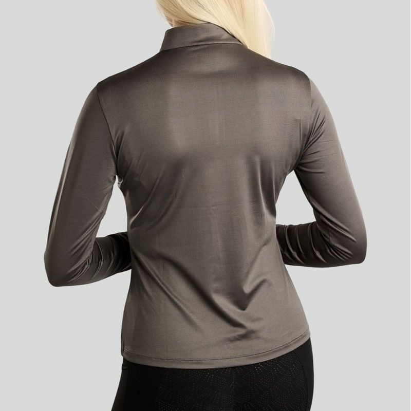 Treningstopp MoMegan Polo Long Sleeve Grå