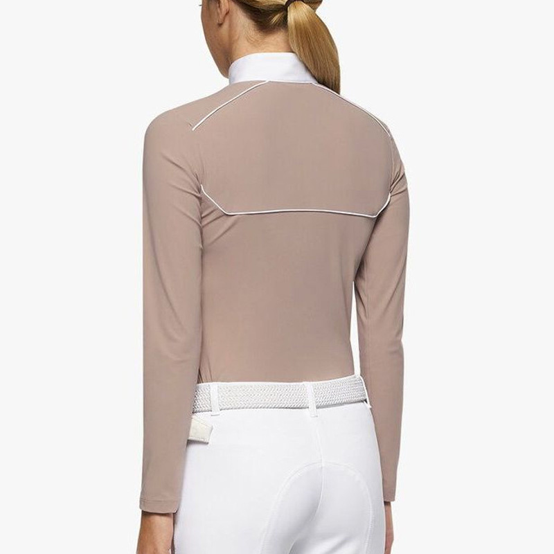 Konkurransetopp Jr Team Daytona Jersey Zip Polo Beige