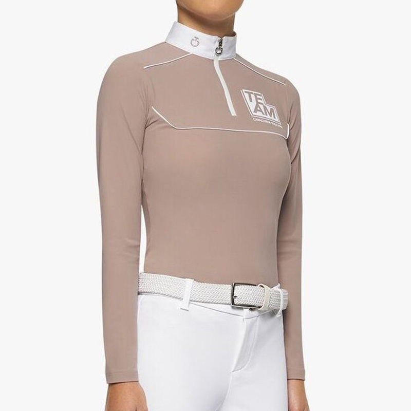 Konkurransetopp Jr Team Daytona Jersey Zip Polo Beige