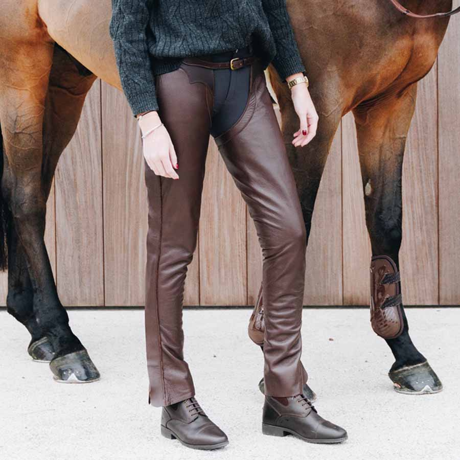Lange Chaps Leather Brun