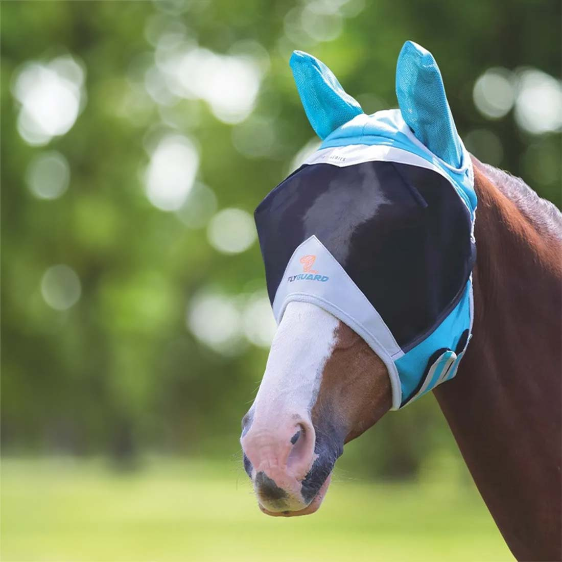 Fluemaske Fine Mesh med ører Teal/Grå