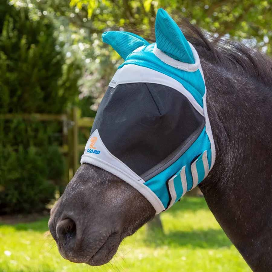 Fluemaske Fine Mesh med ører Teal/Grå