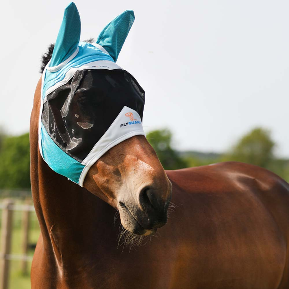 Fluemaske Fine Mesh med ører Teal/Grå