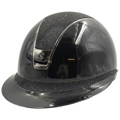 Ridehjelm Miss Shield 2.0 Glossy Crystal Fabric Svart Ridehjelm Miss Shield 2.0 Glossy Crystal Fabric Svart
