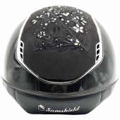 Ridehjelm Miss Shield 2.0 Glossy Flower Swarovski Jewelry Chrome Svart Ridehjelm Miss Shield 2.0 Glossy Flower Swarovski Jewelry Chrome Svart