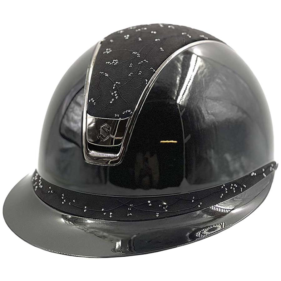 Ridehjelm Miss Shield 2.0 Glossy Black Chrome Crystal Leaf Svart