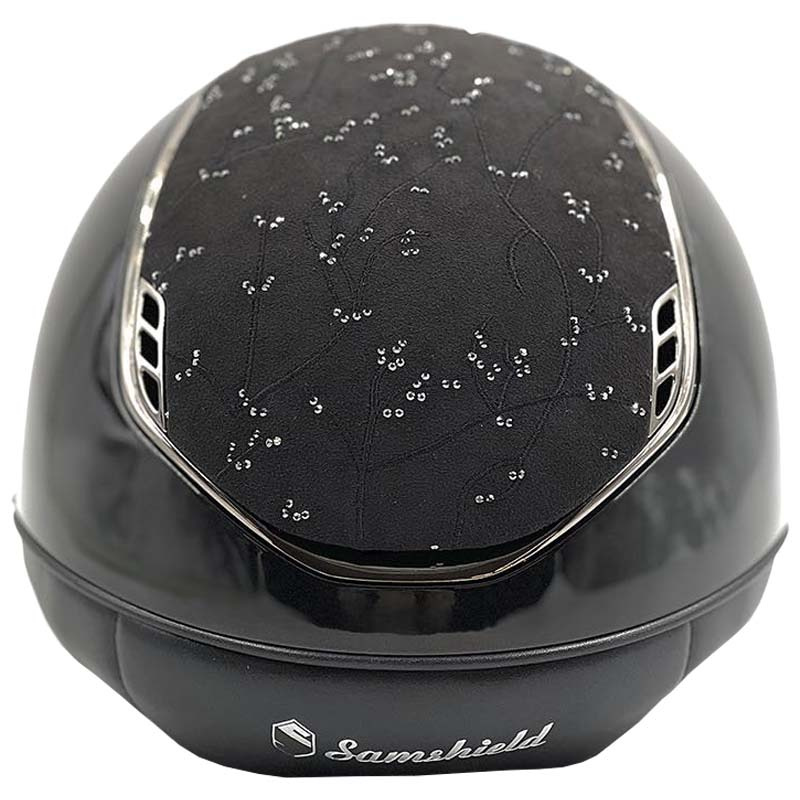 Ridehjelm Miss Shield 2.0 Glossy Black Chrome Crystal Leaf Svart