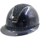 Ridehjelm Miss Shield 2.0 Glossy Black Chrome Crystal Leaf Marineblå Ridehjelm Miss Shield 2.0 Glossy Black Chrome Crystal Leaf Marineblå